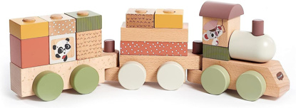 Immagine di Gioco Montessoriano Wooden Stacking Train, multicolore